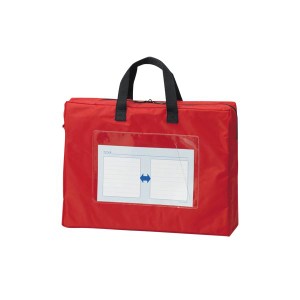 クラウン メールバッグ A4長辺取っ手付（マチ80mm） CR-ME44-R レッド（赤） 1個 赤 赤いA4サイズの長辺取っ手付きメールバッグ、マチ80m