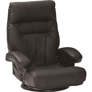 座椅子 (イス チェア) フロアチェア (イス 椅子) 約幅61×奥行67〜118×高さ92cm ブラック 金属 スチール レガンス 組立品 リビング ダイ