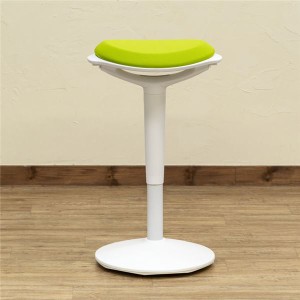 昇降式 スタンディング対応スツール イス バーチェア 椅子 カウンターチェア WH/GN（ホワイト/グリーン） 組立品 白 緑 立ち仕事に最適 