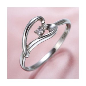 ピンクダイヤリング 指輪 ハーフハートリング 9号 ロマンティックな輝きを纏う、愛の証 ピンクダイヤモンドの輝きが心を奪う、永遠の愛を