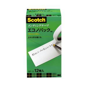 【訳あり・在庫処分】【まとめ買い お徳用 】スコッチ メンディングテープ エコノパック 大巻 （1.5cm×30m） （76mm） 1箱（12巻） 送料