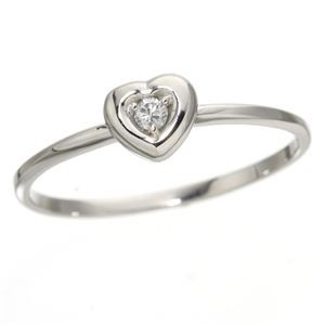 K10ハートダイヤリング 指輪 ホワイトゴールド 9号 白 永遠の愛を象徴する、輝くハートダイヤモンドの輝きが魅力の、上品なホワイトゴー