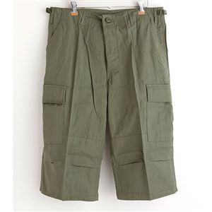 アメリカ軍 BDU クロップド カーゴパンツ 迷彩服 Sサイズ オリーブ 7分丈 リップストップ レプリカ ミリタリーパンツ 送料無料