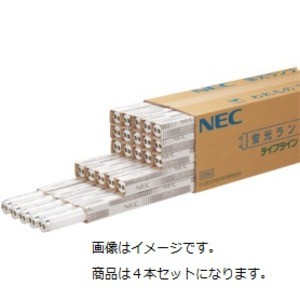 NEC 蛍光ランプ ライフライン 直管グロースタータ形 10W形 昼光色 FL10D/4K-L 1パック(4本) 明るく環境にやさしい 省エネ蛍光ランプ ライ