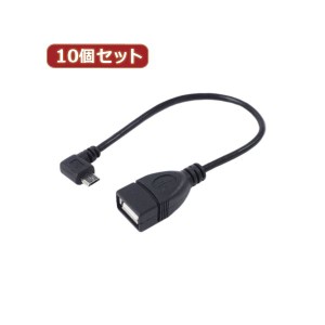 変換名人 10個セット USBmicro HOST L型ケーブル 配線 20（右L） USBMCH-20RLX10 送料無料