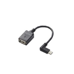 (まとめ) USB A-microB 変換アダプタ(L字左側接続タイプ) TB-MAEMCBL010BK【×5セット】 送料無料