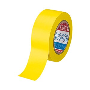 (まとめ) テサテープ ラインテープ 50mm×33m 黄 4169PV8キ 1巻 【×3セット】 作業現場の安全を守る 目立つ黄色のテープで梱包作業をサ