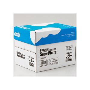 （まとめ） TANOSEE PPC パソコン 用紙 SNOW WHITE USレターサイズ 1箱（2500枚：500枚×5冊） 【×10セット】 送料無料