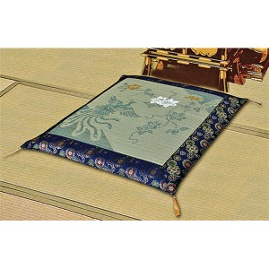 仏前座布団/金襴座布団 【オールシーズン対応】 69cm×69cm 両面使用可 日本製 国産 四季を彩る、和の心を感じる座布団 い草と金襴の使い