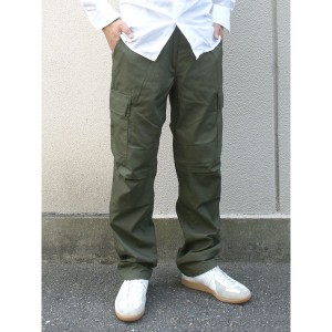 アメリカ軍 BDU カーゴパンツ ／迷彩服パンツ 【 Sサイズ 】 リップストップ YN521007 オリーブ 【 レプリカ 】 頑丈な迷彩パンツ、Sサイ