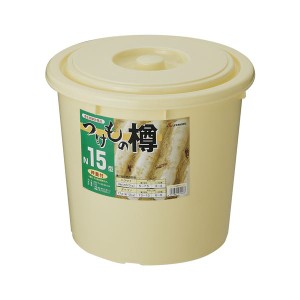 【20セット】 漬物樽/漬物用品 【NI-15型】 アイボリー 本体・蓋：PE 押し蓋：PP 〔キッチン 台所 用品 家庭用品 手づくり〕 乳白色 送料