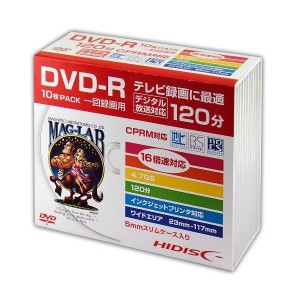 (まとめ)HIDISC DVD-R 録画用5mmスリムケース10P HDDR12JCP10SC【×5セット】 送料無料