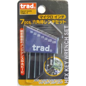 （まとめ）TRAD 六角レンチセット/作業工具 【マイクロインチサイズ/7個入】 TMI-7 〔業務用/DIY用品/日曜大工/スパナ〕【×10セット】