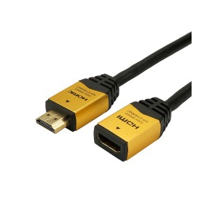 （まとめ）HORIC HDMI延長ケーブル 配線 0.5m ゴールド HDMF05-033GD【×5セット】 送料無料