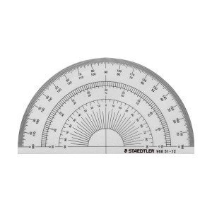 （まとめ） ステッドラー 半円分度器 12cm 968 51-12 1枚 【×30セット】 プロの製図に欠かせない 多機能定規セット 三角定規・勾配定規