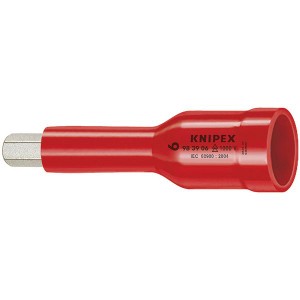 KNIPEX（クニペックス）9839-06 （3／8SQ）絶縁ヘキサゴンソケット 1000V 高電圧絶縁で安心のツール 3／8SQ絶縁ヘキサゴンソケット、あな