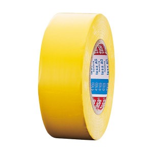 (まとめ) テサテープ ラインテープ 50mm×50m 黄 4169PV8-50キ 1巻 【×2セット】 作業現場の安全を守る 目立つ黄色のテープで梱包作業を