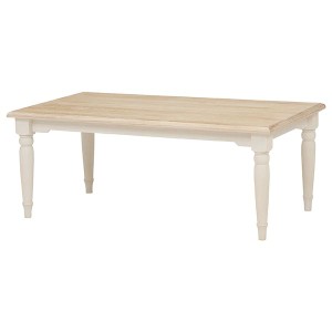 ローテーブル 机 低い ロータイプ センターテーブル センターテーブル 約幅90cm 長方形 ホワイト シャビーシック ブロカントシリーズ リ