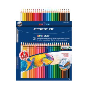 （まとめ） ステッドラー ノリスクラブ水彩色鉛筆24色 144 10NC24P【×2セット】 鮮やかな24色の水彩色鉛筆セット アーティストのための