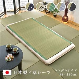 日本製 国産 い草 藺草 シーツ/寝ござ 【アイボリー シングル88×180cm】 抗菌 清潔 防臭 調湿 熊本県八代産い草 使用 〔ベッドルーム 寝