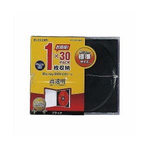 (まとめ) Blu-ray/DVD/CDケース(標準/PS/1枚整理 収納 ) CCD-JSCN30BK【×2セット】 送料無料
