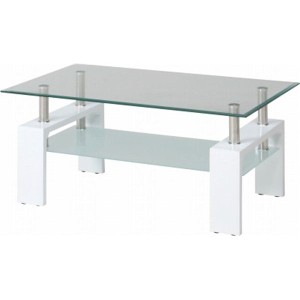 ローテーブル 机 低い ロータイプ センターテーブル センターテーブル 約幅100cm ホワイト 強化ガラス 金属 スチール 整理 収納 棚付き (