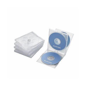 (まとめ) Blu-ray/DVD/CDケース(標準/PS/4枚整理 収納 ) CCD-JSCNQ5CR【×5セット】 送料無料