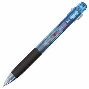 （まとめ） トンボ鉛筆 3色油性ボールペン リポーター3 0.7mm （軸色 透明ブルー） BC-TRC40 1本 【×20セット】 青 送料無料