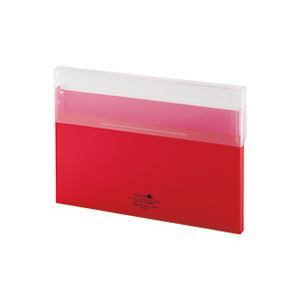 (業務用100セット) LIHITLAB コングレスケース薄型 A-5035-3 赤 オフィスワークをスマートに 便利な収納ケースファイル100個セット 赤い