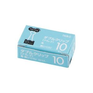 （まとめ） TANOSEE ダブルクリップ 粒 口幅10mm ブラック 1セット（100個：10個×10箱） 【×20セット】 黒 送料無料