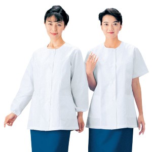 workfriend 調理用白衣女子衿無長袖 SKA333 Mサイズ 送料無料