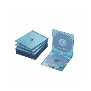 (まとめ) Blu-ray/DVD/CDケース(スリム/PS/2枚整理 収納 ) CCD-JSCSW10CBU【×10セット】 送料無料