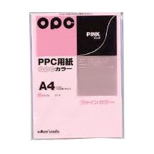 （まとめ） 文運堂 ファインカラーPPC パソコン A4判 カラー335 ピンク 100枚入 【×5セット】