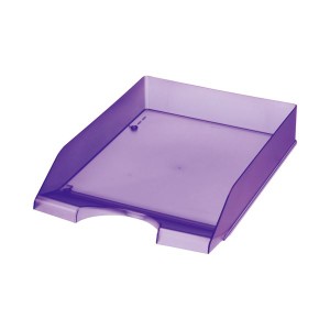 (まとめ) クルーズ スケルトンカラーレタートレー A4タテ パープル LT-500PU 1個 【×10セット】 紫 デスク整理の魔法使い 美しい収納を