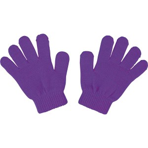 (まとめ) カラーのびのび手袋 【子供用サイズ】 アクリル製 パープル(紫) 【×50セット】 紫 送料無料