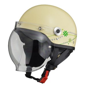 リード工業 （LEAD） バブルシールド付ハーフヘルメット CR760 クラブアイボリー フリー 乳白色 送料無料