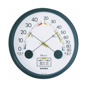 (まとめ)EMPEX 温度・湿度計 エスパス 温度・湿度計 壁掛用 TM-2332 ブラック【×3セット】 黒 送料無料