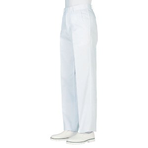 workfriend 男子ノータック白パンツ SKH430 ウエスト82cm 清潔感と上品さを漂わせる、シンプルなデザインの調理用パンツ 快適なノータッ