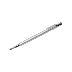 （まとめ）MCO なめらか筆タッチペン付き ファイバ-ヘッドタッチペン シルバー STP-11／SL【×2セット】 送料無料