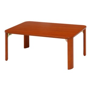 折りたたみテーブル ローテーブル 机 低い ロータイプ センターテーブル 約幅75cm ブラウン 折り畳み式 傷付防止材付き 木目調 リビング 