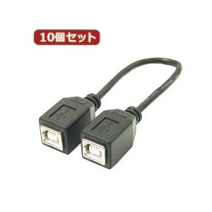 変換名人 10個セット USBケーブル 配線 20cm B（メス） to B（メス） USBBB-BB20X10 パワフルな接続力 20cmのUSBケーブルB(メス) to B(メ