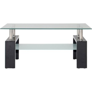 ローテーブル 机 低い ロータイプ センターテーブル センターテーブル 約幅100cm ブラック 強化ガラス 金属 スチール 整理 収納 棚付き (