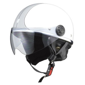 リード工業 （LEAD） ハーフシールド付ハーフヘルメット O-ONE WH／SV フリー 送料無料