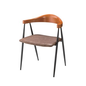 パーソナルチェア (イス 椅子) リビングチェア リビング用 応接チェア イス 椅子 幅55cm 2脚セット 肘付き 金属 スチール フレーム 木製 