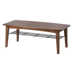 ローテーブル 机 低い ロータイプ センターテーブル センターテーブル 幅110cm Lサイズ 木製 棚付き (置き台 置き場付き) アンティーク 