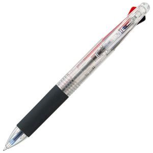 （まとめ） TANOSEE 油性3色ボールペン 0.7mm （軸色 クリア） 1本 【×20セット】 色彩豊かな書き心地 0.7mmの油性ボールペンが20本セッ