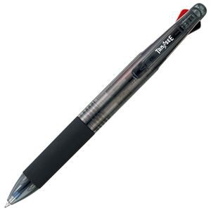 （まとめ） TANOSEE 油性3色ボールペン 0.7mm （軸色 ブラック） 1本 【×20セット】 黒 送料無料