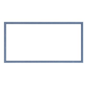 ナチュラル仕様 額縁/フレーム 【横長型 300×150 ブルー】 吊金具付き 木製 青