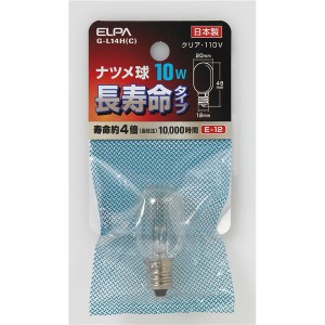 （まとめ） 長寿命ナツメ球 電球 10W E12 クリア G-L14H（C） 【×20セット】 まとめ買いでお得 長寿命ナツメ球10W E12クリアが20個セッ