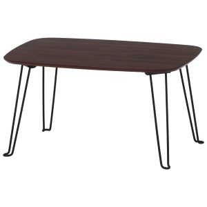 折りたたみテーブル ローテーブル 机 低い ロータイプ センターテーブル 約幅60cm ダークブラウン 折り畳み整理 収納 可 金属 スチール 